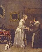 Adriaan de Lelie Dame, die sich die Hande wascht Spain oil painting artist